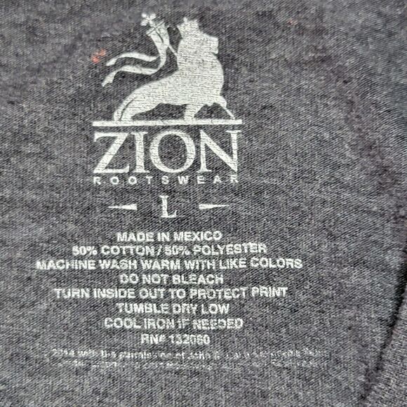 Zion Rootswear SS Black Unisex Tee "Johnny Cash Man In Black" - Size Large - Picture 4 of 4